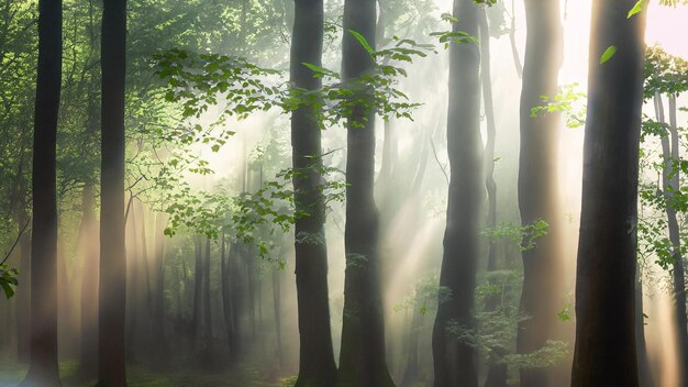 Bosques encantados en el silencio de la mañana