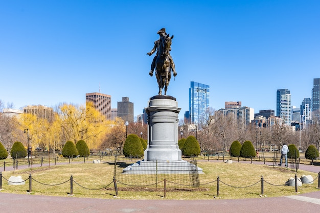 Foto boston, george washington, estátua