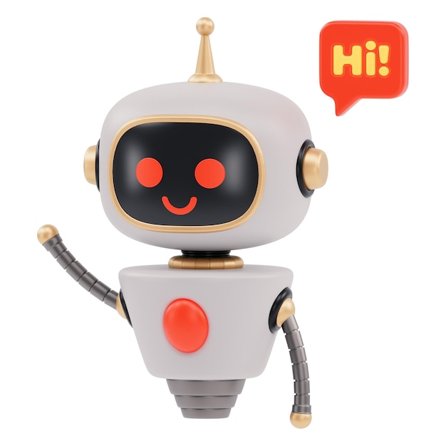 Bot diciendo hola ilustración 3D