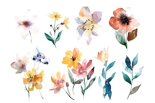 Botânica bela aquarela flor fundo