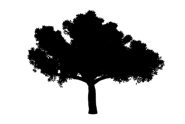 Botanische Baumsilhouette, Kunstwerk, Biologie, Holzform, Design