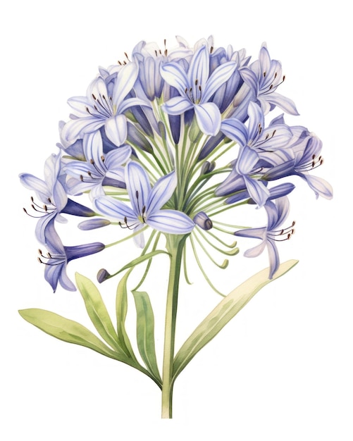 Botanische Illustration einer Agapanthus-Blume