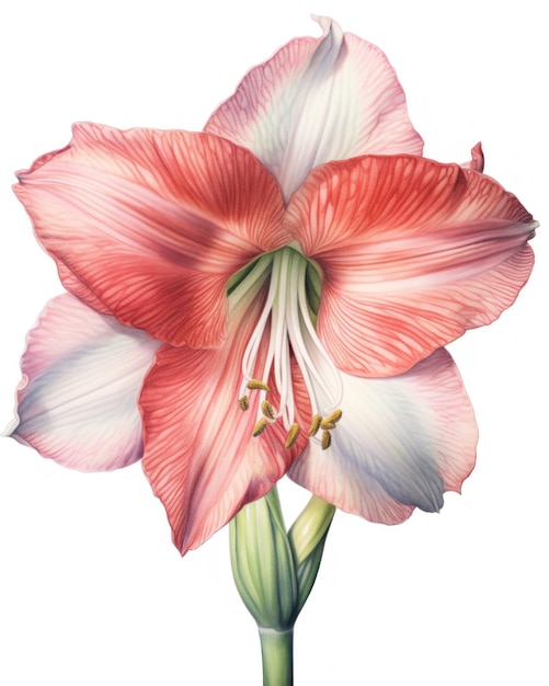 Botanische Illustration einer Amaryllis-Blume