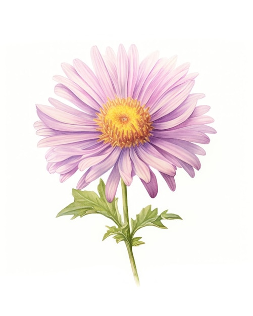 Botanische Illustration einer Asterblume