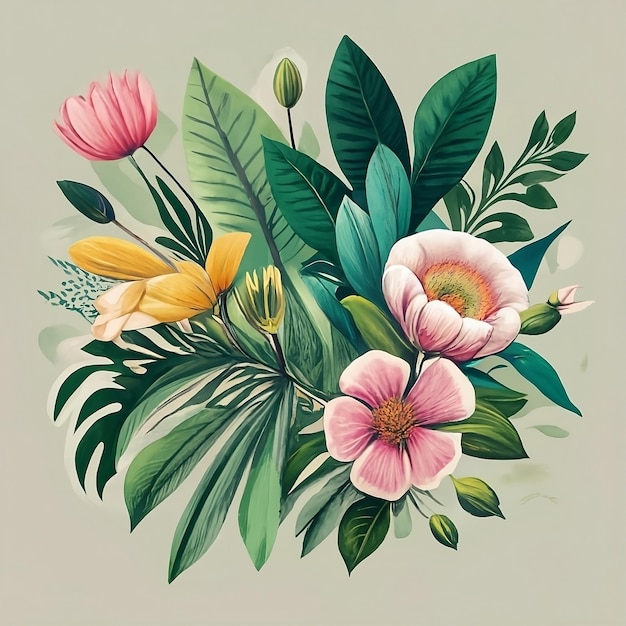 Botanische Illustration im Farbstiftstil