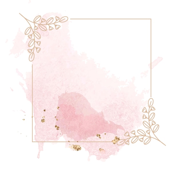 Botanischer Rahmen png Ornament im rosa Aquarell-Stil