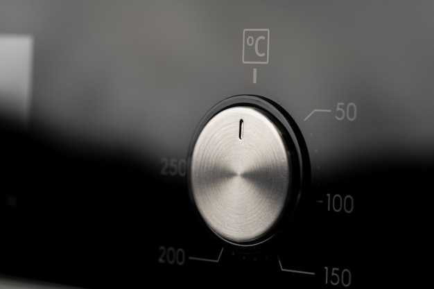 Foto botão de controle de modo de forno moderno close-up