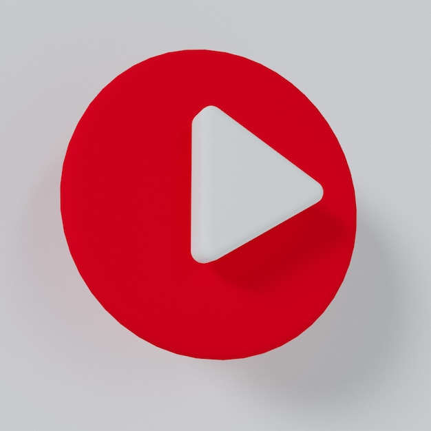 Botão de reprodução 3D do reprodutor de música ou vídeo. Comece a jogar flecha em 3D.