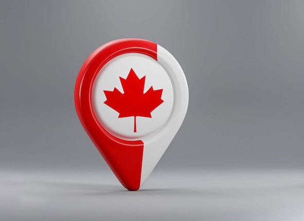 Botão do Canadá com bandeira