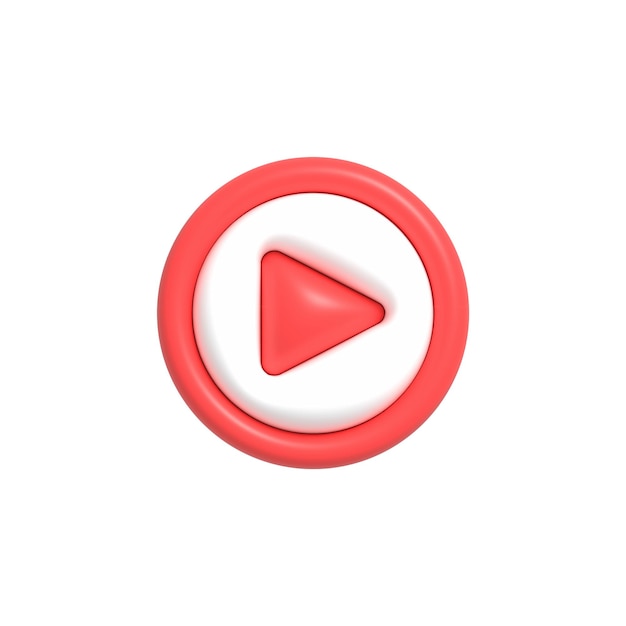Botão Reproduzir realista Reprodutor de vídeo e ícone de streaming transmissão ao vivo ilustração de renderização 3D