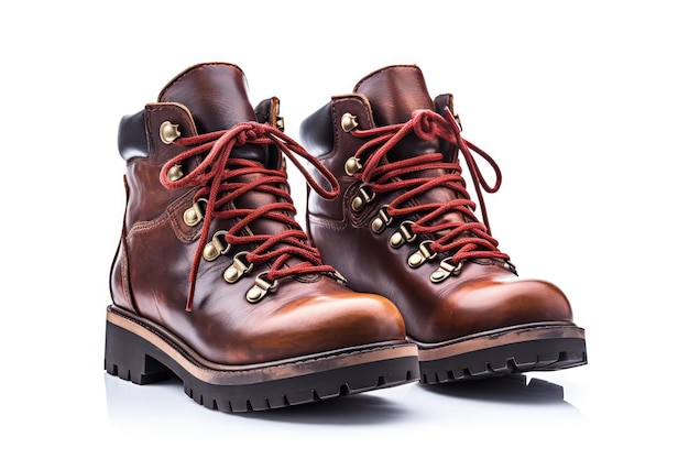 Botas aisladas sobre un fondo blanco ar 32 v 52 ID de trabajo e46c6e48d54741d0b0aa81911e0d9f1c