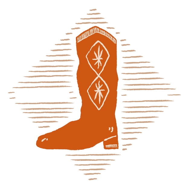 Botas de cowboy retrô adesivo png fundo transparente