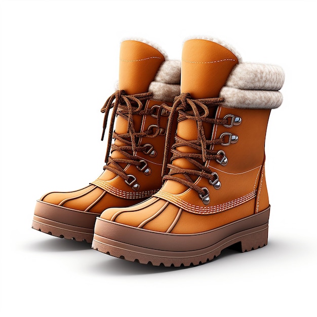 Foto botas de inverno realistas para senhoras com fundo branco