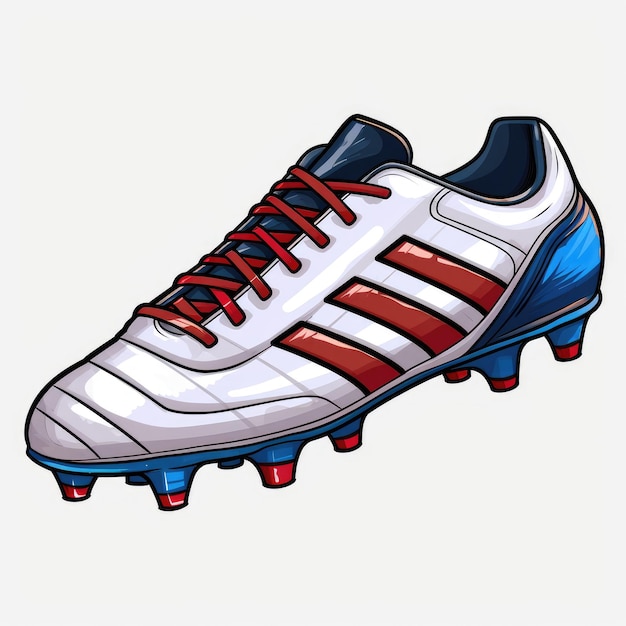 Foto botas de fútbol minimalistas estilo clipart de dibujos animados con contorno grueso en fondo blanco