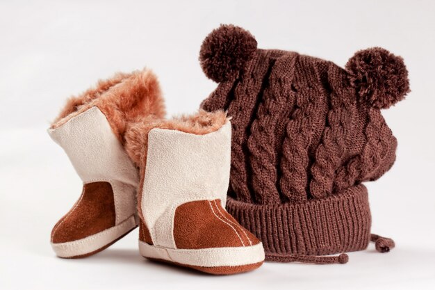 Botas de invierno niños y gorra Premium