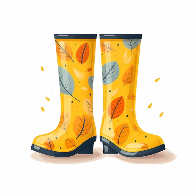 botas de lluvia_flat_ilustración_sobre un fondo_blanco