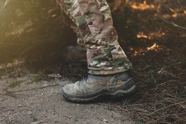 Foto botas militares marrones