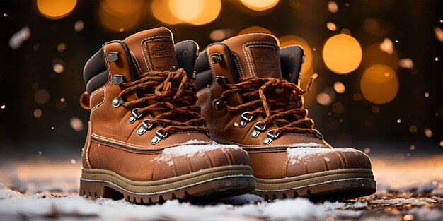 botas de navidad en la nieve