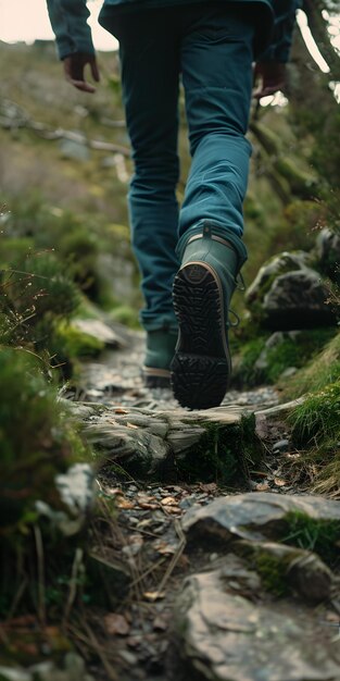 Foto botas de senderismo preparadas para el sendero