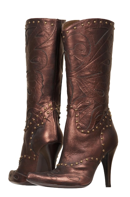 Botas en un tacón alto