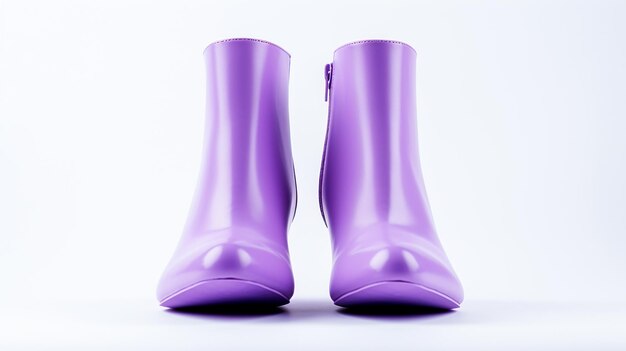 Botas de tobillo violeta aisladas sobre fondo blanco con espacio de copia para publicidad