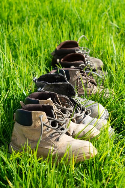 Foto botas de trabajo viejas