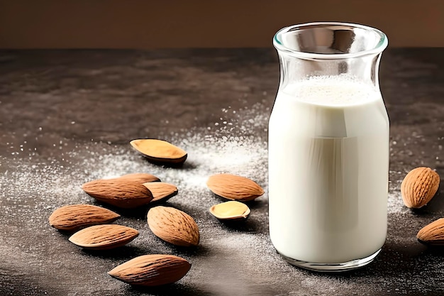 Un bote de leche de almendras