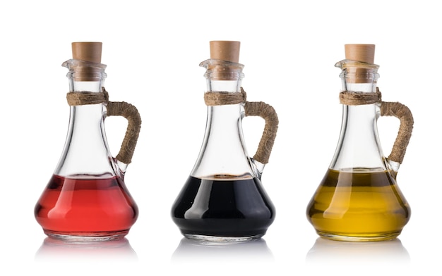 Botella de aceite de oliva y vinagre