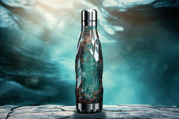 Botella de agua de acero inoxidable de fondo ecológico