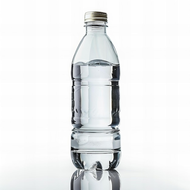 Botella de agua aislada sobre fondo blanco de alta calidad y alta resolución