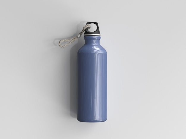 Foto botella de agua de aluminio renderizada en 3d