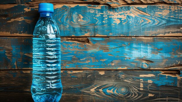 Botella de agua clara transparente y refrescante un símbolo de hidratación y sostenibilidad