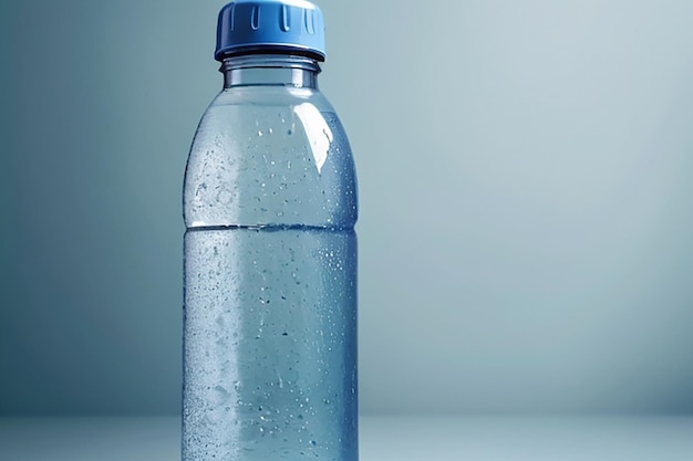 Foto botella de agua con gotas