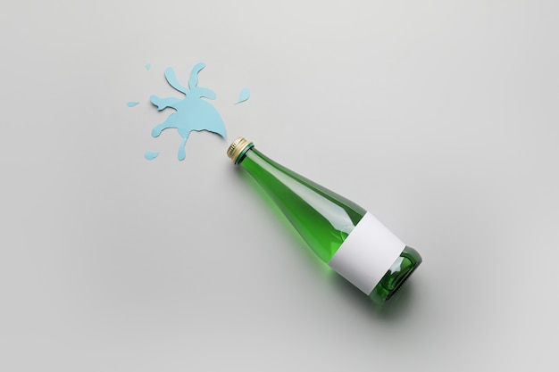 Botella de agua limpia en luz