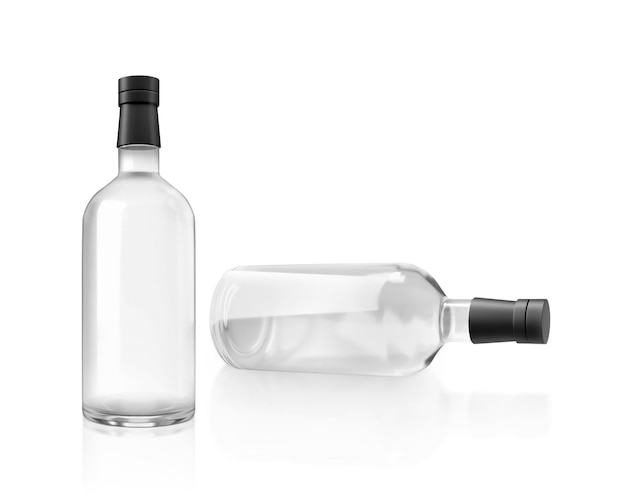 Foto una botella de alcohol sobre un fondo blanco 3d render