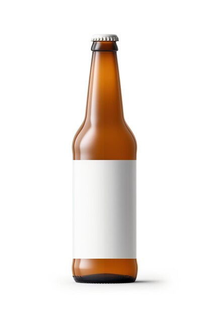 Botella de cerveza aislada estilo simulacro generado por IA