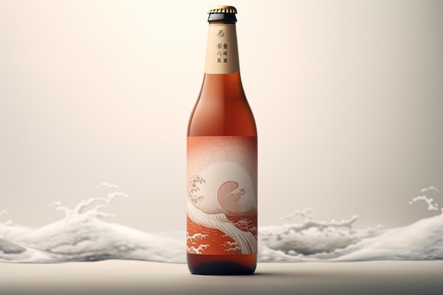 una botella de cerveza con una etiqueta blanca que dice cisne.