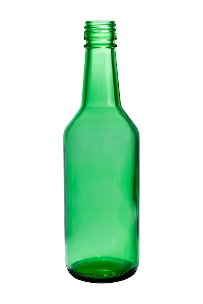 Botella de cerveza vacía verde