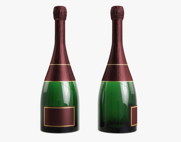 botella de champagne modelo 3d