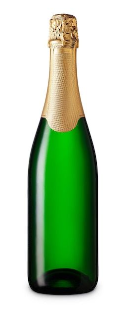 botella de champán aislada en blanco