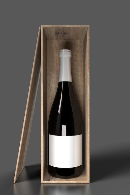 Una botella de champán con una etiqueta blanca que dice champán