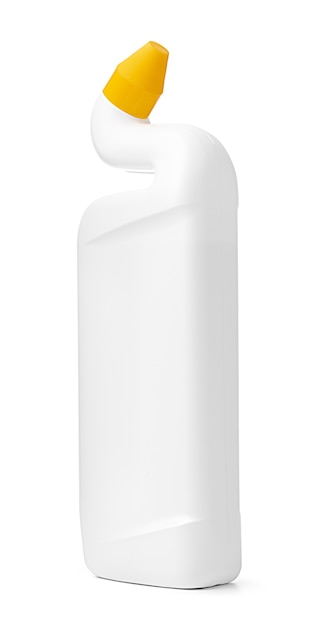 Botella con detergente de tocador productos químicos domésticos aislado en blanco