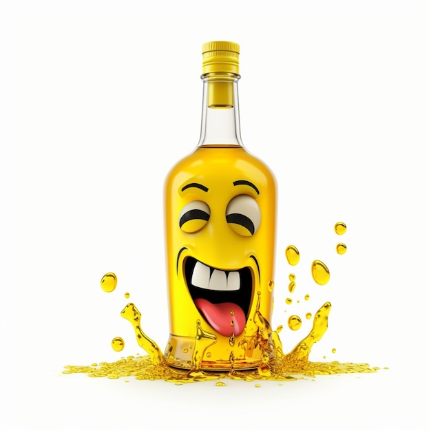 botella de emoji amarilla borracha