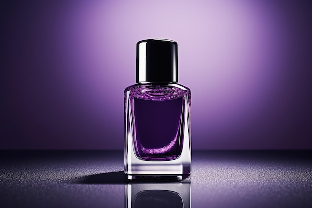 Botella de esmalte de uñas morada