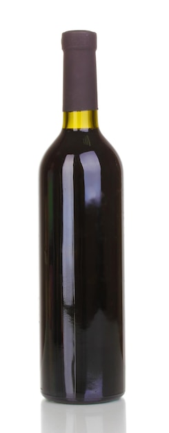 Foto botella de gran vino aislado en blanco