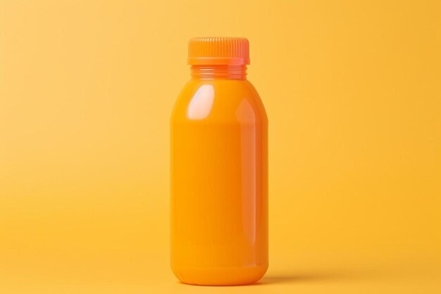 Foto botella de jugo de naranja de frente