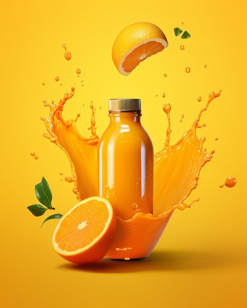 una botella de jugo de naranja con la palabra naranja en ella