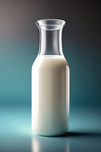 Una botella de leche con la palabra leche