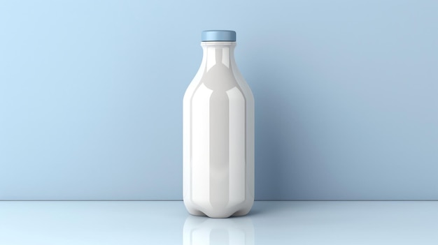 Foto una botella de leche está sentada en una mesa