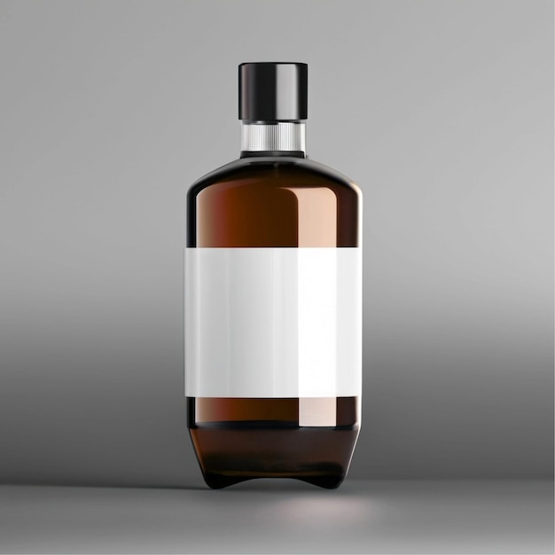 Foto botella de licor en blanco bebida botella de maqueta de producto